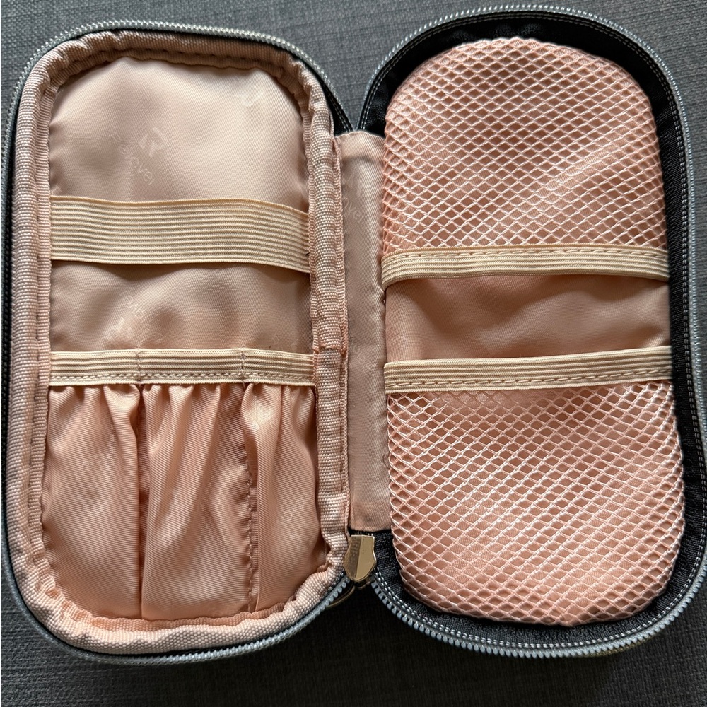 Elegant Black and Pink Women's Cosmetic Bag - Picture 7 of 11